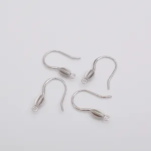 Set of four silver 14k gold-filled earring hooks with micro-pave zircon for DIY jewelry