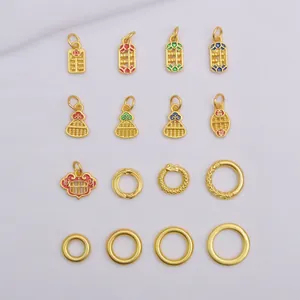 Vintage Copper Antique Gold DIY Pendants Enamel Abacus Gourd Charms For Bracelet Necklace Jewelry Making Findings