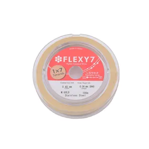 Filo FLEXY7 1x7 in acciaio inox rivestito in nylon per gioielli DIY 0,40mm 100m oro
