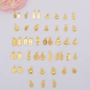 14K Goldgefüllt Legierung DIY Anhänger Farbbeständig Chinesischer Stil Fu Charakter Lotoskapsel Schmuckherstellung Zubehör Für Armband Halskette