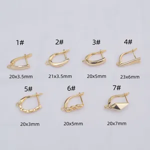 Various styles of 14k gold-filled U-shape leverback earring findings for DIY jewelry