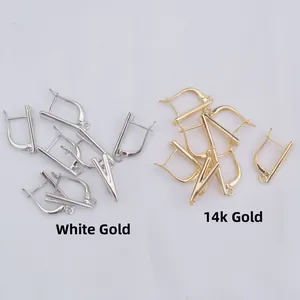 14k Gold und Weißgold U-förmige Ohrhaken für die DIY-Schmuckherstellung Zubehör