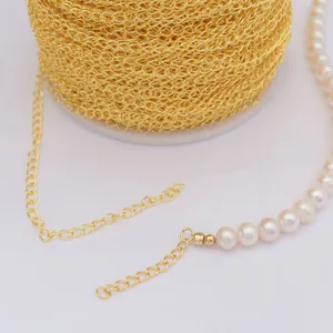 14k Gold gefüllte Schmuckkette auf Rolle mit Perlenketten-Verlängerung für DIY