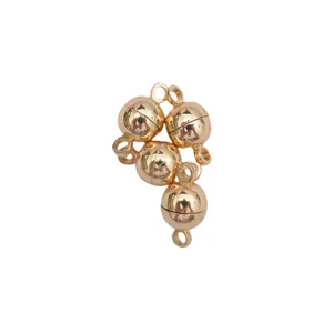 Polished 14k gold-filled ball magnetic clasps for DIY jewelry necklace and bracelet making