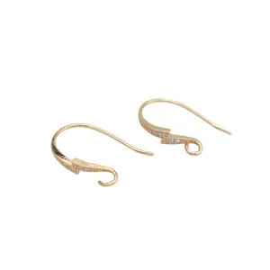 14k vergulde bliksem-oorhaken met micro-ingelegde zirkoon voor DIY-sieraden maken