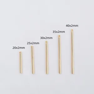 Gold-filled 14k brass rod charms in five lengths ranging from 20mm to 40mm for jewelry DIY
