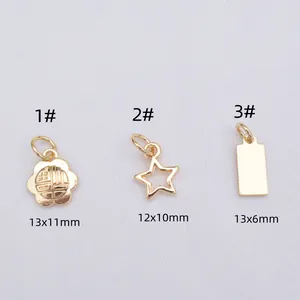 14k gold plated star and Fu character charms for DIY bracelet jewelry making