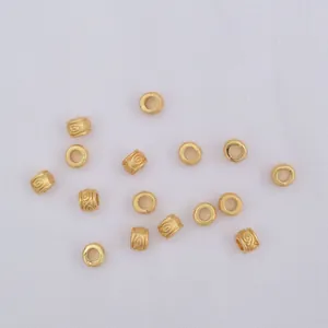 Golden vintage hollowed spacer beads and pumpkin lotus charms for DIY jewelry making
