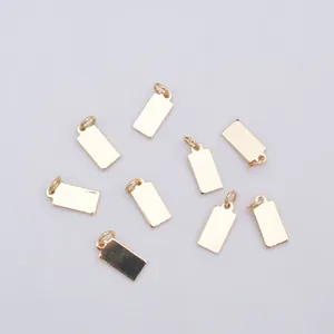 14k gold plated rectangular star charm pendants with jump rings for DIY jewelry making