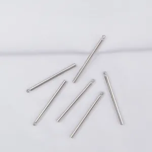 Set of 6 polished silver bar pendant connectors for DIY earring making and jewelry design