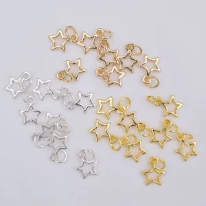 14k gold plated star pendants in gold silver and light gold for DIY jewelry making