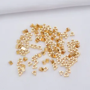 Polished 14k gold-filled triangle spacer beads for DIY jewelry making and necklaces