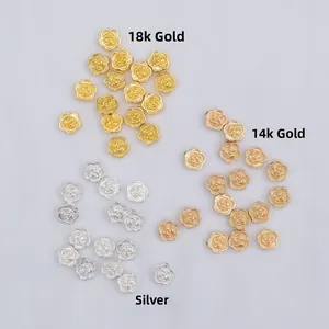 14k gold and silver flower shaped spacer beads for DIY jewelry making and bracelet charms