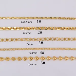 Sortiment an 24k vergoldeten DIY-Ketten in O-Form und Herzform für die Schmuckherstellung