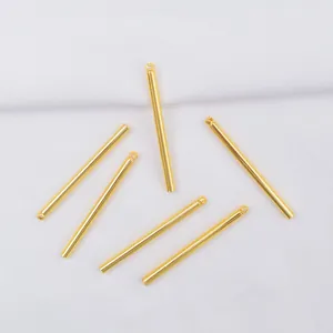 Detailed view of 14k gold-filled long rod connector bars for DIY jewelry making