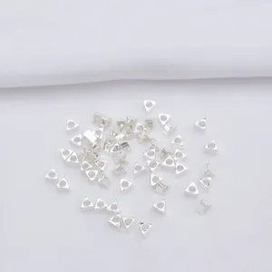 Polished silver triangle spacer beads for DIY jewelry making and necklace crafting