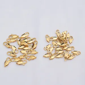 Fermoirs mousquetons 10mm plaqués or 24 carats pour création de bijoux DIY