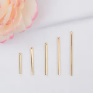 Brass Long Bar Pendant Connecting Rod DIY Earring Jewelry Making Accessories Gold Plated Round Stick Tassel Drops Handmade Findings For Women