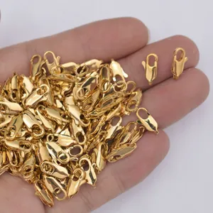 Fermoirs homard 10mm plaqués or 24k pour la création de colliers et bracelets DIY