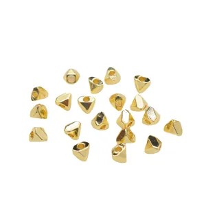 14K gold plated irregular triangular metal spacer beads for DIY jewelry making