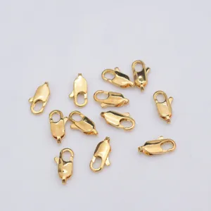 Fermoirs mousquetons dorés 10mm pour la création de colliers et bracelets DIY