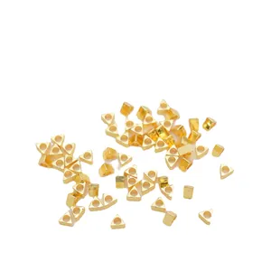 14k gold plated triangular metal spacer beads for DIY jewelry making and necklaces
