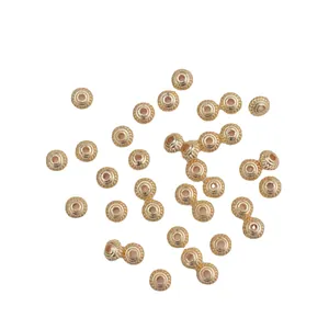 Perline distanziatrici ondulate placcate in oro 14k per creazione gioielli DIY