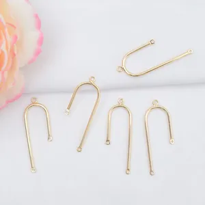 Geometrisch Minimalistisch Messing U-Form Ohrringverbinder Mit 14K Gold Gefüllt Für DIY Schmuckherstellung Zubehör