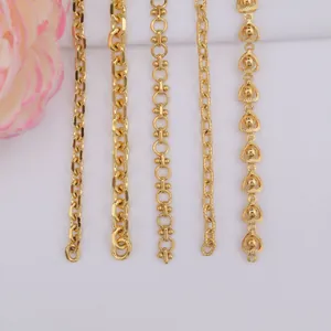 Handgefertigte Messing DIY Schmuck Kettenglieder 24K Vergoldet O-Form Herz Oval Perle Zubehör Für Halskette Armband