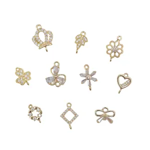 Pendentifs bijoux plaqués or 14k avec zircons pour la création de boucles d'oreilles