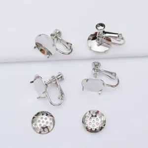 Convertitori per orecchini a clip con vite in oro 14k per orecchie senza buco