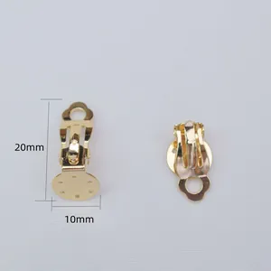 14k vergoldete 20mm Ohrclip-Konverter mit 10mm runder Basis für DIY Schmuckherstellung