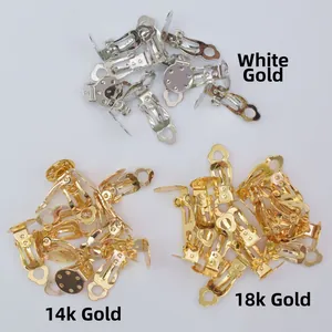14k vergoldete Frosch-Ohrclip-Konverter mit 10mm Loch für DIY Schmuckherstellung