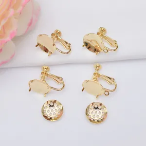 Convertitori Orecchini a Clip in Ottone con Vite a Spirale DIY Gioielleria Componenti Placcati Oro Platino per Orecchi Senza Buco
