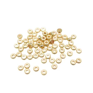 14k goldgefüllte flache runde Zwischenperlen für DIY-Schmuckherstellung und Armbänder
