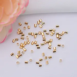 Gold Silver Plated Copper Crimp Beads Positioning Tubes For DIY Necklace Bracelet Jewelry Making Findings