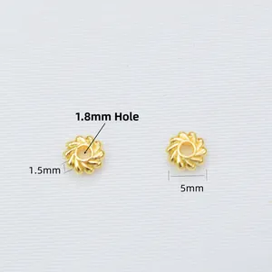 Cuentas espaciadoras de girasol oro 14k 5mm para creación de joyas DIY y pulseras