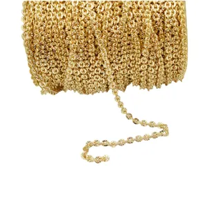 14K gold filled O-chain for DIY jewelry making with sparkly diamond-cut faceted links