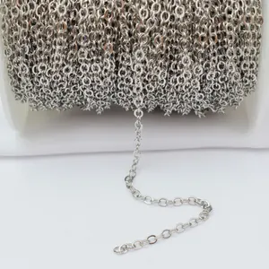 Close-up of 14k gold plated silver O-link chain roll for DIY jewelry making