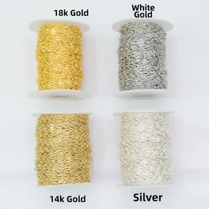 Bobine di catena ovale placcate oro 14K e 18K per creare braccialetti e collane fai-da-te