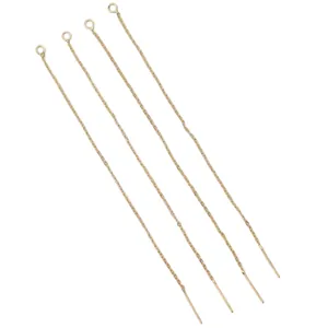 Set of four 14k gold-filled long tassel ear threads with O-chain and rings for DIY jewelry
