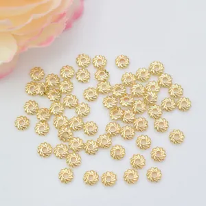 Alloy Flower Spacer Beads Gold Silver Plated 14K 18K Color Preserving DIY Jewelry Making Findings For Bracelet Necklace
