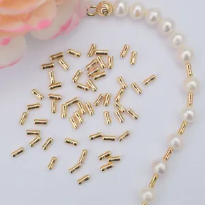 Eco-Friendly Copper Spacer Tube Beads Gold Filled Small Straight Tube Loose Beads For DIY Bracelet Necklace Jewelry Making