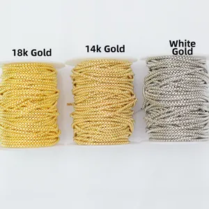 2,5 mm 14K en 18K goud gevulde boxkettingen op rollen voor DIY sieraden maken