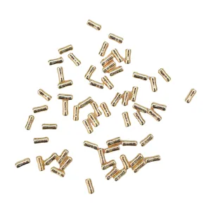 Polished 14k gold plated spacer beads and small tube charms for DIY jewelry making