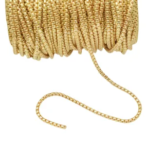 Catena box da 2,5mm placcata in oro 14K su bobina per creazione di gioielli