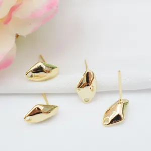 14K Goldgefüllte Messing Unregelmäßige Ohrring-Zubehör Mit 925 Sterlingsilber Ohrstecker-Stift Barock DIY Schmuckzubehör