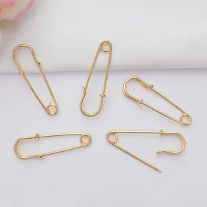 14k Gold Filled Simple Safety Pin Brooch Findings For DIY Jewelry Making Eco-friendly Copper Color Retaining Pin Accessories