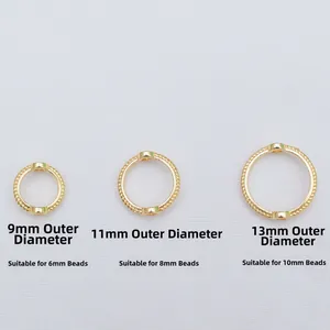 Lot de trois anneaux d'espacement texturés en or 14 carats de 9mm, 11mm et 13mm