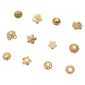 Copriperle e distanziatori in oro 14k per creazione di gioielli fai-da-te assortiti